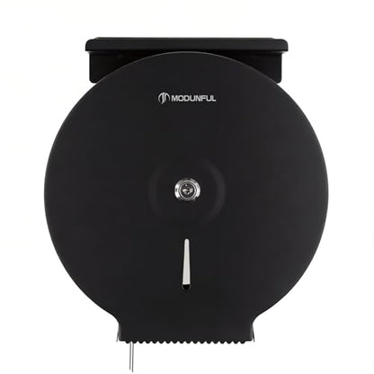 Commercial Toilet Paper Dispenser with Shelf: Wall Mount Stainless Steel - color: Matte Black