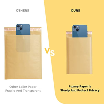 Fuxury Kraft Bubble Mailers 4x8" Brown Padded Envelopes 50 Pack Usable 4x7" - color: Brown, size: 4x8" 50PC