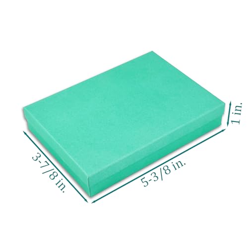 TheDisplayGuys 25 Cardboard Gift Jewelry Boxes w/Paddings #53-5.4x3.9x1 - color: Teal Green