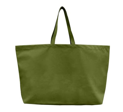 Large Canvas Tote Bag Reusable Extra Big Grocery Bags - color: Olive Green