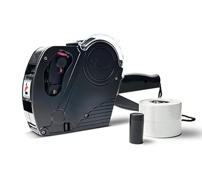 Veltec Price Gun Starter 1-Line, 8 Digits – Includes 2000 White Labels, 1 Inker and Starter Labels Preloaded, and Extra Ink Roller