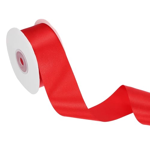 PATIKIL Red Satin Ribbon 1-1/2"x25 Yards Solid Fabric Ribbon - color: Red, size: 1-1/2" x 25 Yards