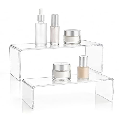 2 Pack Acrylic Medicine Cabinet Organizer Clear Shelves 2 Sizes - size: 1 x 11.4x3x3.7in+1 x 11.4x3x5.1in