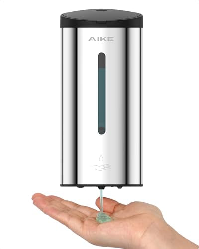 AIKE Automatic Liquid Soap Dispenser,25oz Capacity for Bathroom,Polished - color: Polished Stainless Steel