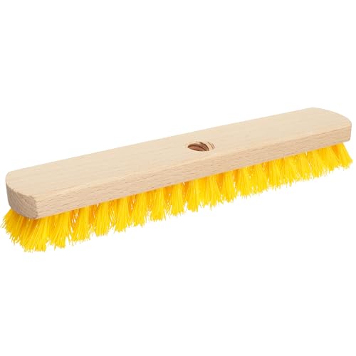 Deck Scrub Brush Head 11.81" - Deck Brush for Scrubbing Heavy Duty, Scrub Broom Head with Hard Nylon Bristles, Concrete Brush, Outdoor Stiff Bristle Brush for Cleaning Wooden Deck, Floor, Garage - size: 11.81"