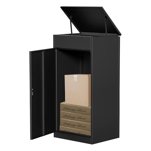 Package Delivery Boxes for Outside,Large Mailbox for Parcel, Anti-Theft Parcel Mailbox with Coded Lock, Wall Mounted Waterproof Home Parcel Box for Porch Yard, Galvanized Steel (19.7”x16.1”x50”) - size: 19.7”x16.1”x50”