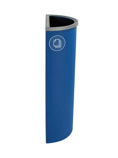 Slim Ellipse 8 Gallon Spectrum Powder Coated Steel Recylcing Bin Used for Commercial Spaces, Offices, Hotels, Apartments (Blue, Slot Opening - Paper) - color: Blue, size: Slot Opening - Paper