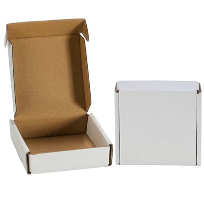 4x4x1 inches Shipping Boxes 25 Pack,TUKYLIL White Corrugated Cardboard Box,Mailer carton for Packaging Small Business,Gifts,Craft,Jewelry,daily supplies - size: 4x4x1 inches, style: 25 Pack~White