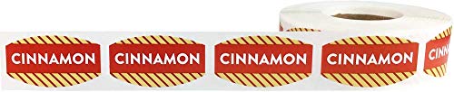 Cinnamon Grocery Store Food Labels .75 x 1.375 Inch Oval Shape 500 Total Adhesive Stickers - color: Cinnamon