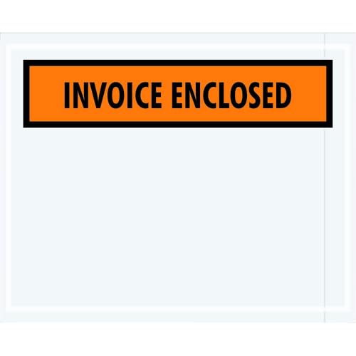 JVCC Pressure Sensitive Enclosed Envelopes, 4-1/2 in. x 5-1/2 in. (INVOICE ENCLOSED) / 1,000 envelopes