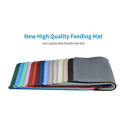 AUDWUD Waterproof Silicone Pet Feeding Mats,Anti Slip Dog Food Bowl Pad - color: Adobe Brown, size: 24" x 16"