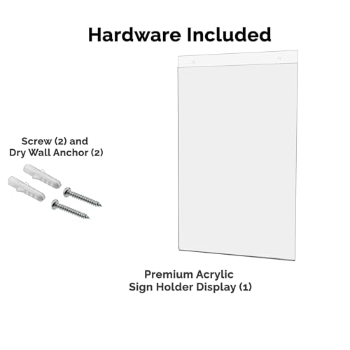 25 Pack Wall 11" x 17" with 2 Predrilled Holes and Hanging Hardware for Promotional Posters and Event Announcements at Concert Venues and Trade Shows Clear Acrylic by Marketing Holders - size: 11"w x 17"h