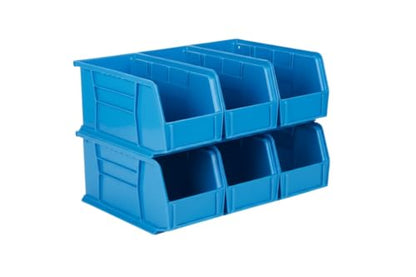 11" x 5.5" x 5" (6 Pack) Plastic Stackable Storage Bin, Hudson Blue - color: Hudson Blue, size: 6 Pack