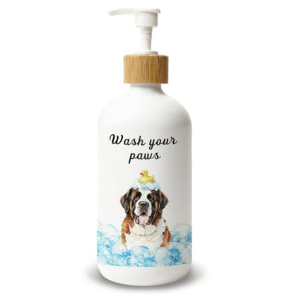 Saint Bernard Gifts Glass Soap Dispenser with Pump - color: Bernard