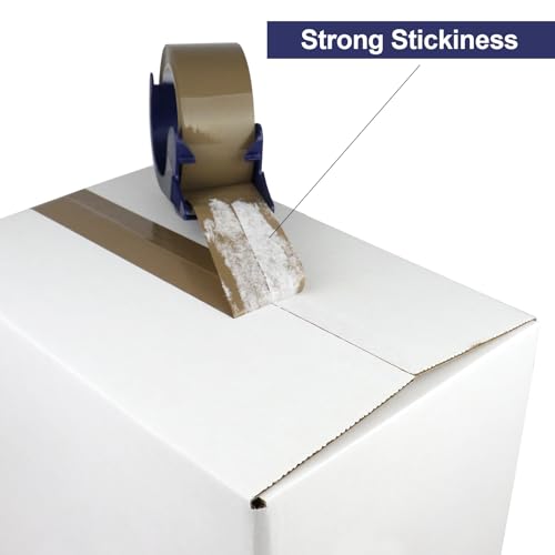 BOMEI PACK Packing Tape with Blue Dispenser Brown Packaging Tape for Shipping Moving Strong Sealing Adhesive Industrial Depot Tapes for Storage 1.88 inch x 55 Yards, 3 Rolls - color: brown