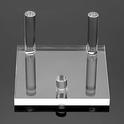 Hipiwe 4-Pack Clear Acrylic Display Stand, Three-Peg Large Rock Holder