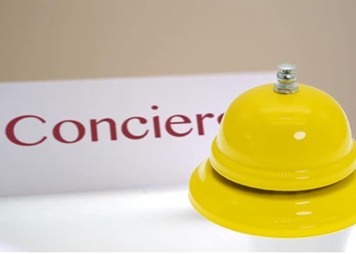 Call Bell Desk Service Ding Bell for Restaurant Hotel Room Kitchen Party Office Receptionist Elderly Teachers Chef Large Cute Bell Whole Yellow,3.3 inch - color: Whole Yellow