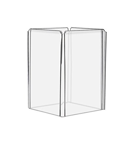 12 Pack Sign Holder Tabletop 4 Sided with Open Center 4" x 6" Clear Acrylic Menu Flyer Brochure Display Frame Multi Panel Sign Display by Marketing Holders