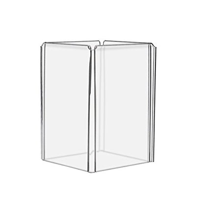 12 Pack Sign Holder Tabletop 4 Sided with Open Center 4" x 6" Clear Acrylic Menu Flyer Brochure Display Frame Multi Panel Sign Display by Marketing Holders