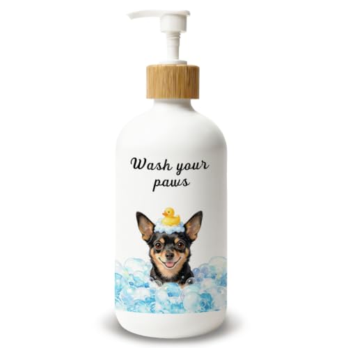 Chihuahua Lover Gifts Glass Soap Dispenser with Pump - color: Chihuahua
