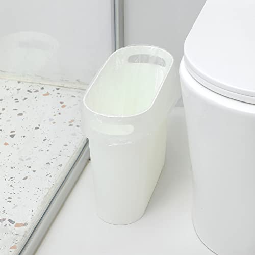rejomiik Small Bathroom Trash Can, 3.5 Gallon Slim Garbage Can, White - color: White, size: 1 pack