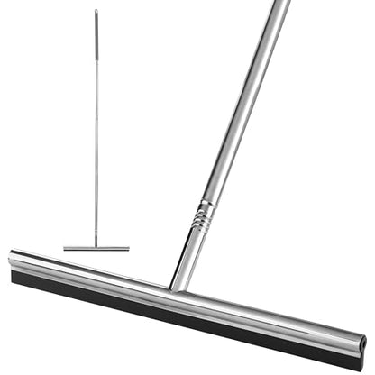 Professional Heavy-Duty Floor Squeegee, 15" Wide Silicone Blade & 19"-59" Adjustable Pole, for Garage Floor, Driveway, Tile & Patio – Effortless Water Removal, Rust-Proof