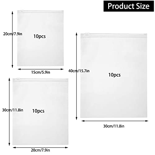 3 Sizes 30PCS Frosted Poly Bags - color: 3 sizes, size: 6x8",8x12",12x16"(10 pcs per size)