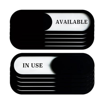 In Use/Available Slider Sign 5Pack, Acrylic, Black 7.4x2.2in - color: In Use/Available, size: 5 PCS