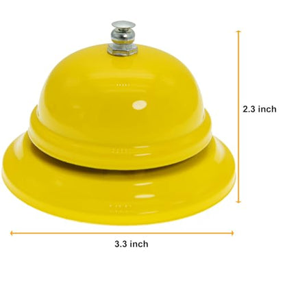 Call Bell Desk Service Ding Bell for Restaurant Hotel Room Kitchen Party Office Receptionist Elderly Teachers Chef Large Cute Bell Whole Yellow,3.3 inch - color: Whole Yellow