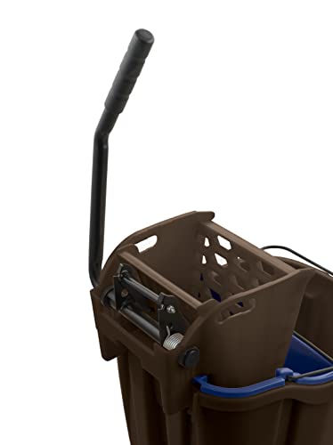 Carlisle FoodService Products Omnifit Mop Bucket with Side Press Wringer and Soiled Water Insert for Floor Cleaning, Kitchens, Restaurants, And Janitorial Use, Polypropylene (Pp), 35 Quarts, Brown - color: Brown