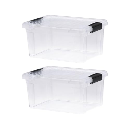 Superio 6.6 Quart Clear Plastic Storage Boxes with Lids, Stackable Organizer Containers, BPA-Free Storage Bins for Home, Office, School & Dorm, 2 Pack - size: 6.6 Quart