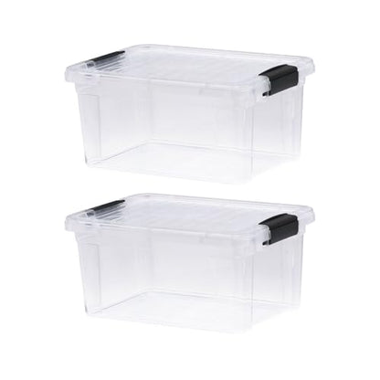Superio 6.6 Quart Clear Plastic Storage Boxes with Lids, Stackable Organizer Containers, BPA-Free Storage Bins for Home, Office, School & Dorm, 2 Pack - size: 6.6 Quart