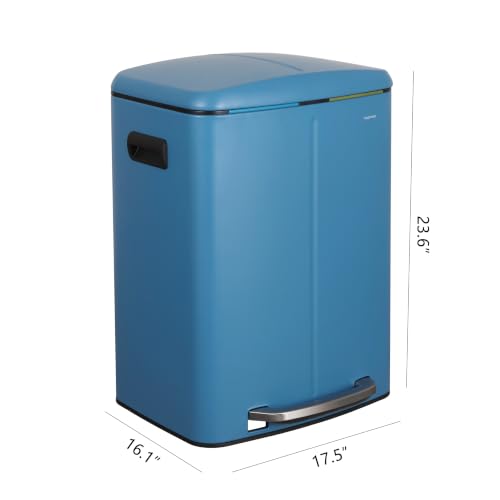 happimess Marco 10.6 Gal Double Bucket Step Trash Can, Bright Cobalt Blue - color: Bright Cobalt Blue