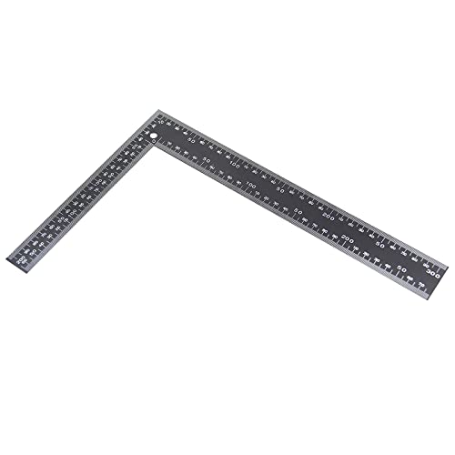 Black Steel L Ruler 8x12 Inch Metal Square Ruler Leathercraft Black Tempered Stainless Steel Measuring Square for DIY Leather Sewing