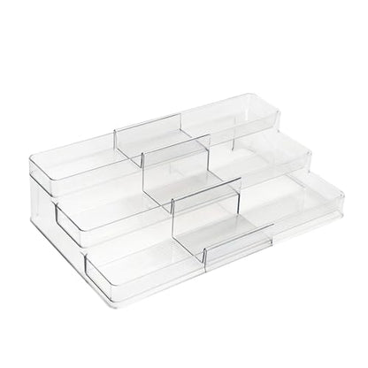 Dial Industries 3 Tier Expandable Kitchen Cabinet Shelf Organizer, Clear - size: Small