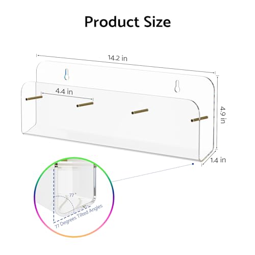 HIIMIEI Brochure Holder Wall Mount: 2-Pack Acrylic Modular Flyer Rack - size: 3 Slots