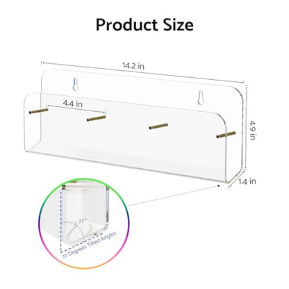 HIIMIEI Brochure Holder Wall Mount: 2-Pack Acrylic Modular Flyer Rack - size: 3 Slots