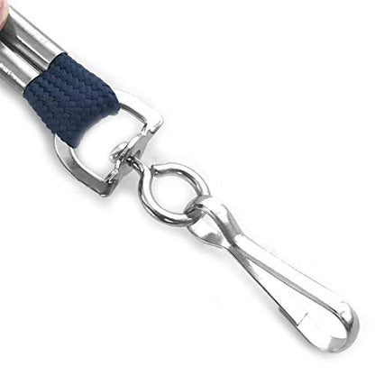 Beebel Lanyards 100 Pack Navy Blue Lanyards with Swivel Hook Clips for ID Name Badge Holder (Navy Blue, 100 Pack) - color: Navy Blue, size: 100 Pack