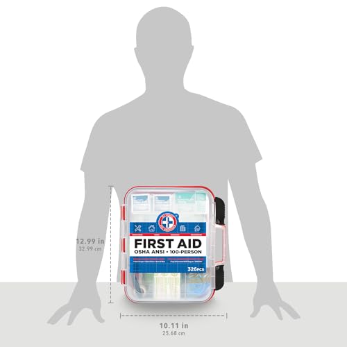 Be Smart Get Prepared 326 Pc OSHA ANSI First Aid Kit Hard Case 100 People