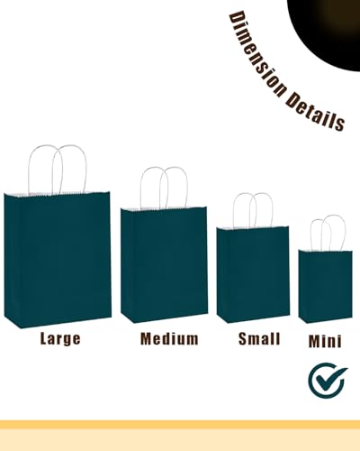 qiqee 24PCS Mini Gift Bag with Handles Bulk 4.5"x2.5"x6" Gift Bags Green Blue Bags Multiple Uses - color: Green Blue