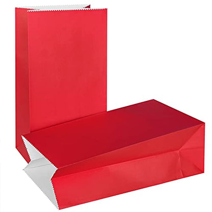KEYYOOMY Small Red Paper Bags Red Goodie Bags (50 CT, 4.7x2.4x8.7 in) - color: Red, size: 4.7x2.4x8.7 in - Small