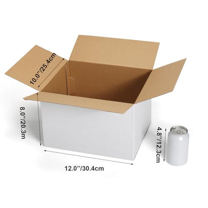 CRUGLA 12x10x8 Shipping Boxes 15 Pack, White Packing Mailing Boxes - size: 12x10x8 Inch 15 Pack