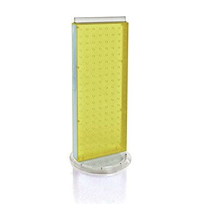 Azar 700509-YEL-SPN 8-Inch W by 20-Inch H Revolving Base Pegboard Counter Unit, Yellow - color: Yellow, size: Revolving Base