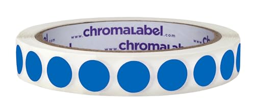 ChromaLabel Dot Stickers, 1/2 Inch Dark Blue Removable, 1000/Roll - color: Dark Blue, size: 1/2"