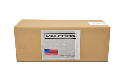 PSBM Bulk 1000 Pack 4 1/2" x 5 1/2" Back Loading Packing List Envelopes, Self-Adhesive USA Panel for E-Commerce Orders - size: 4.5 Inch x 5.5 Inch USA / Back Side Load