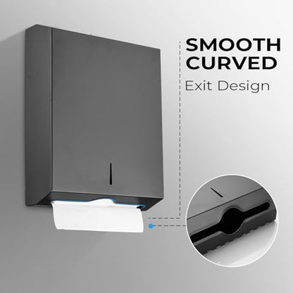 Paper Towel Dispenser Wall Mount - Multifold Trifold Paper Towel Dispensers - color: D-391 Black