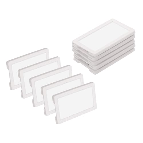 uxcell 10 Pcs Magnetic Label Holders, 2.8 x 1.6 Inch Data Card Holder with Paper Cards and Protective Films for Shelf White Board Toolbox Metal Wall Cabinet Drawer, White - color: White, size: 2.8 x 1.6 Inch