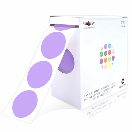 1" Lavender Round Color Coding Circle Label,1000 Stickers in Dispenser Box - color: Lavender, size: 1 Roll-1000PCS