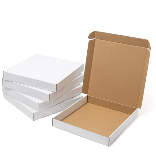 Wowxyz 14x14x2 Inches Shipping Boxes 25 Pack Corrugated Cardboard White Box - size: 14x14x2"