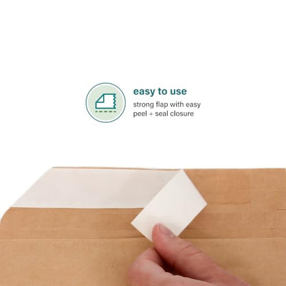 Elementree Small Recyclable Paper Mailers - 11" x 12.5" - 50 Count - Brown Expandable Envelopes & Shipping Bags - Made in the USA - Double-Walled Kraft Paper (00955) - size: Small